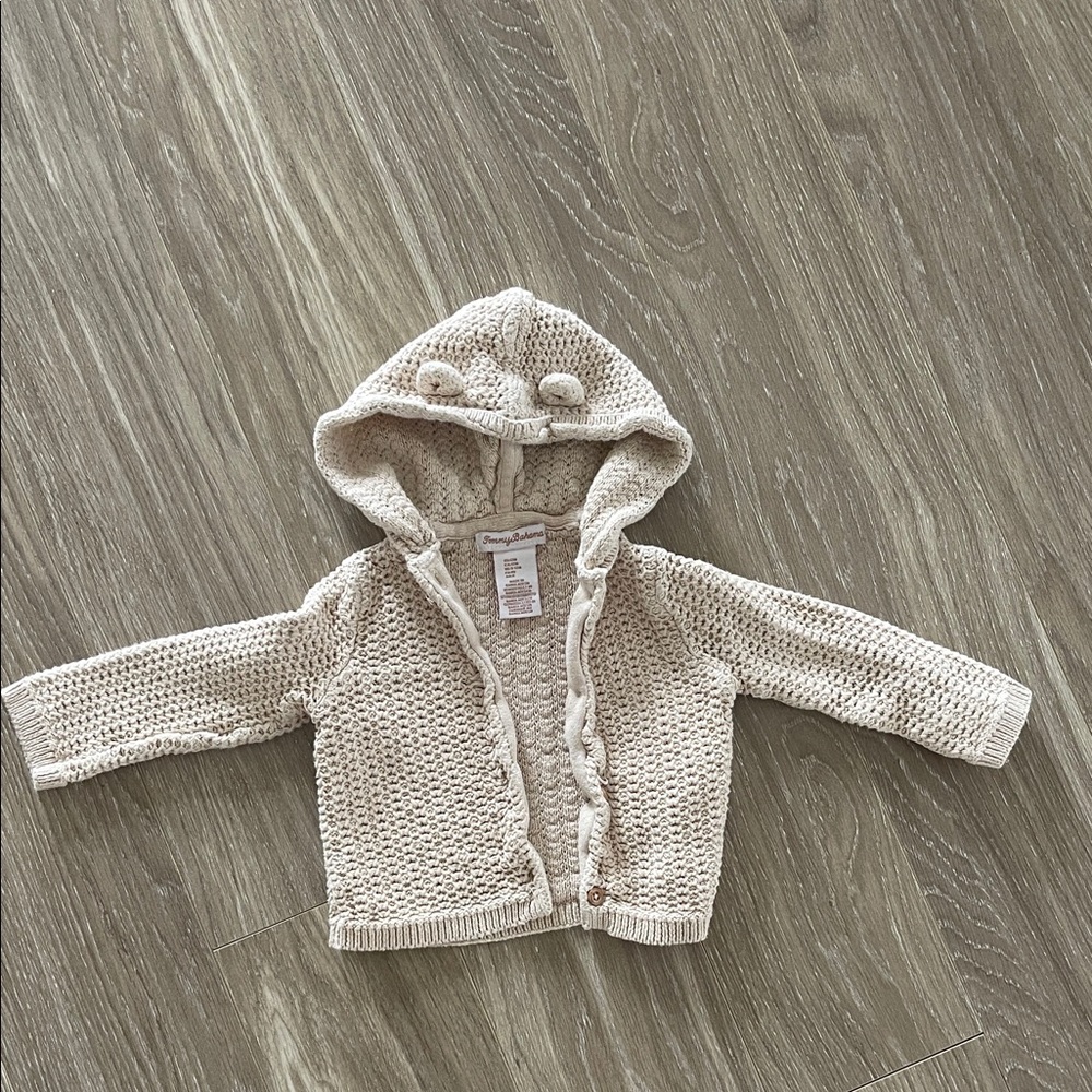Tommy Bahama Cream Knit Baby Hooded Cardigan